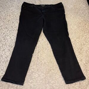 Torrid Feel The Fit Luxe Skinny Sateen Stretch Black Denim Women's 20R (C13)